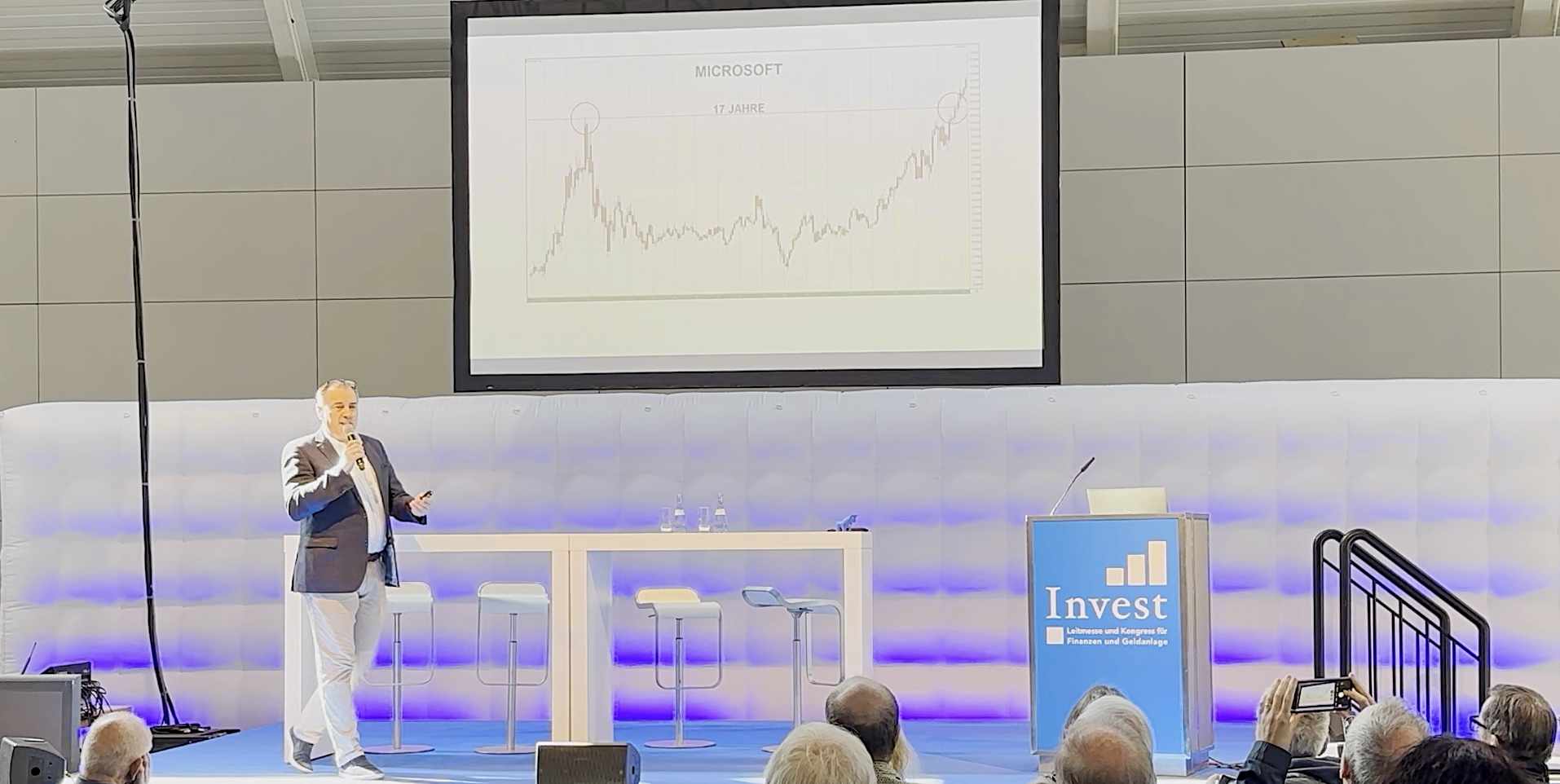 Wilhelm Scholze bei Vortrag auf der "Invest"-Messe in Stuttgart 2023